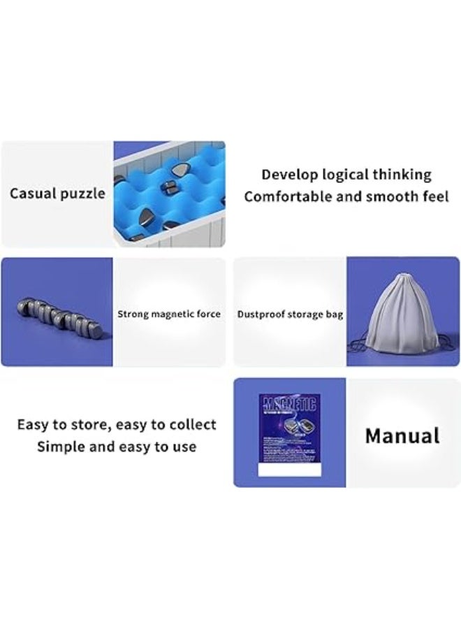 Magnetic Chess Game with String and Stones, Portable Magnetic Chess Set for Kids and Adults, Logic Thinking Strategy Board Game for Travel Camping and Family Entertainment, No Batteries Required - Image 4